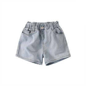 Baby Denim Blue Western Style Casual Shorts (Color: Blue, Size/Age: 120 (5-7Y))